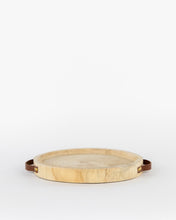 Load image into Gallery viewer, Carved Paulownia & Leather Tray
