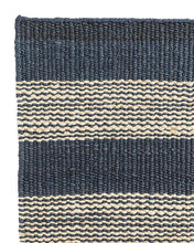 Load image into Gallery viewer, Denim Ticking Woven Jute Rug Swatch