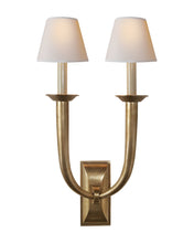 Load image into Gallery viewer, French Deco Horn Double Sconce
