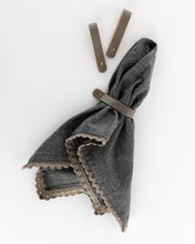 Load image into Gallery viewer, Leather &amp; Brass Napkin Rings (Set of 4)
